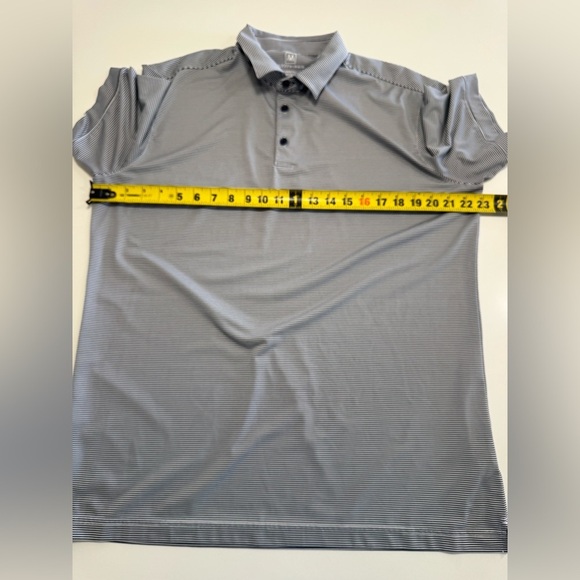 Mizzen Main Versa Polo Shirt Mens Large Trim Blue/White Stripe Performance Golf - Picture 7 of 8